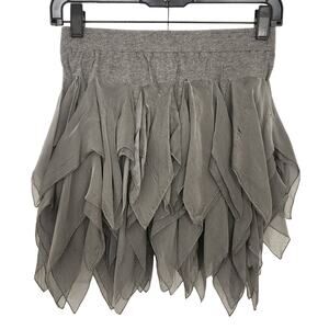 MICHAEL KORS | RARE Gibo’ Co. Spa Mini Skirt Size M Grey Distressed Balletcore